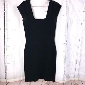Title Black Bandage Midi Dress